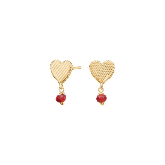 Forgyldt sølv ørestikker hjerte BRODERIE52 Nordahl Jewellery