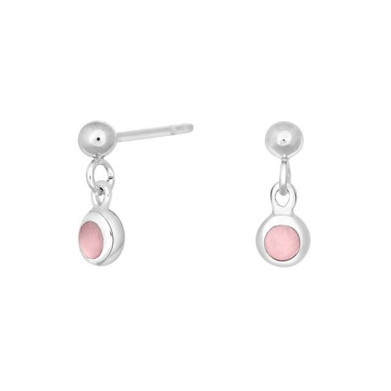 rho. sølvørehænger m/pink perlemor