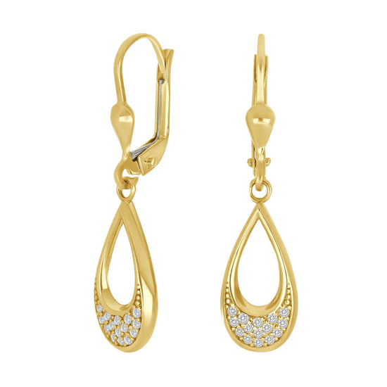 8kt. ørehænger åben dråbe m. cz Siersbøl