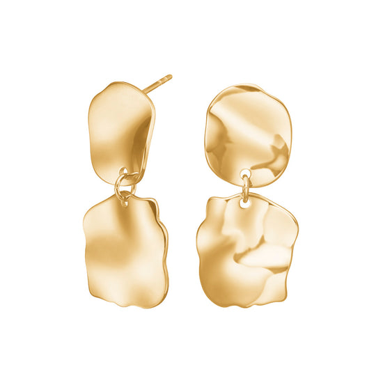 Ørehængere stål ONDA IP gold  Nordahl Jewellery