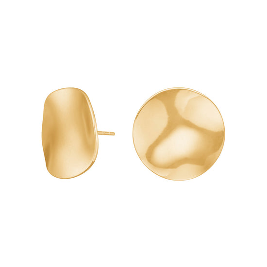 Ørestikker stål rund IP gold ONDA Nordahl Jewellery