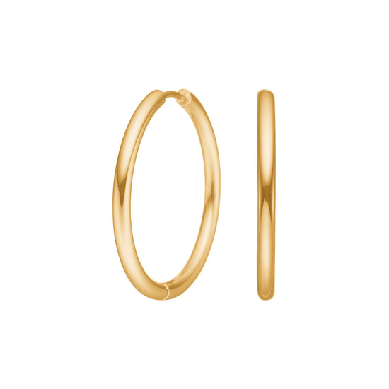 Creoler stål 30mm IP gold CALMA Nordahl Jewellery