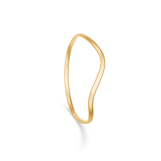 Armring oval "S" buet forgyldt glat tråd 3,8mm - 65mm indre diameter - Randers sølv