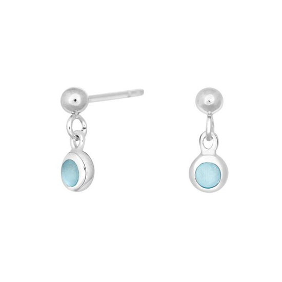 rho. sølv ørehænger m/blå perlemor
