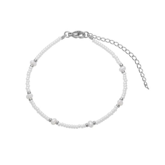 Armbånd stål m/perler Blicher Fuglsang