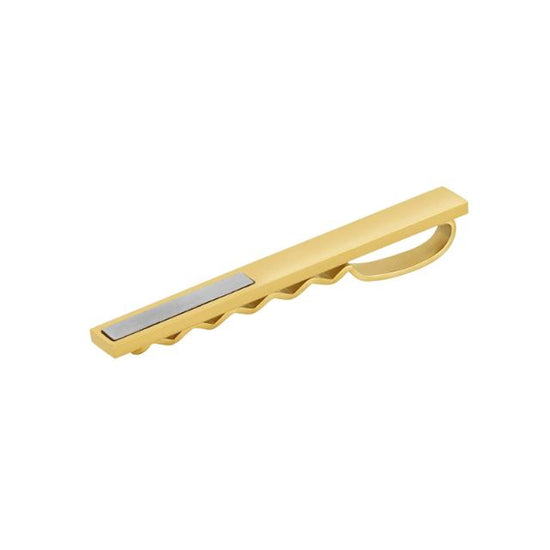 Rustfri stål slipseholder, mat/blank forgyldt