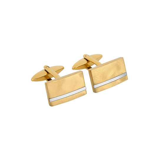 Rustfri stål manchetknapper m/IP fg. Stribe NOA