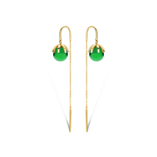 EMILY ørehænger GREEN forgyldt sølv Spirit icons
