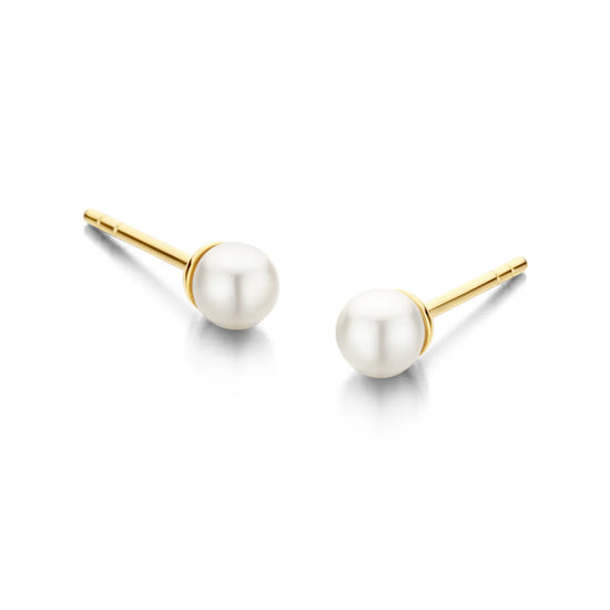 FIGARO ørestikker PEARL 5MM forgyldt sølv Spirit icons