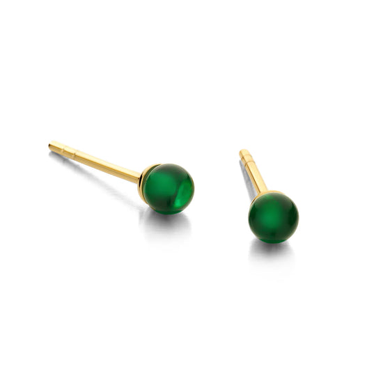 FIGARO ørestikker GREEN 4MM forgyldt sølv Spirit icons