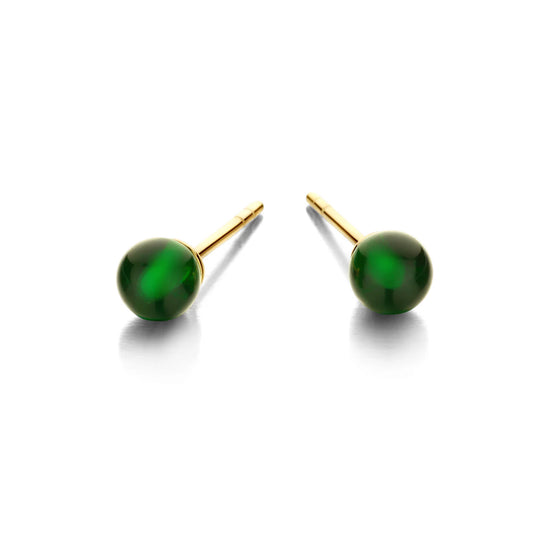 FIGARO ørestikker GREEN 5MM forgyldt sølv Spirit icons