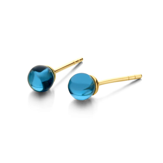 FIGARO ørestikker BLUE 5MM forgyldt sølv Spirit icons