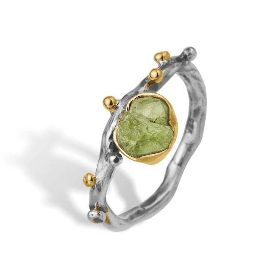 Ring Grace Single Peridot Raw By Birdie