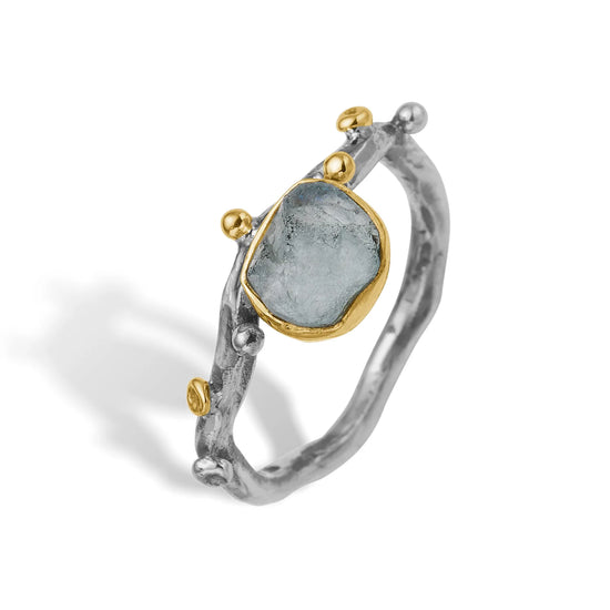 Ring Grace Single Aqua Raw By Birdie