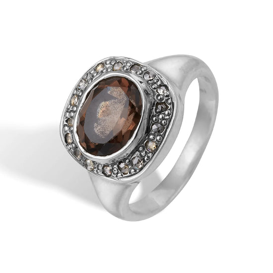 Ring Frida Signet Pavé Smokey By Birdie