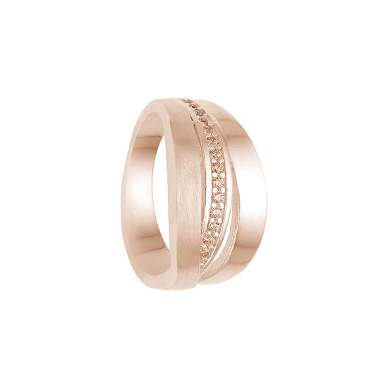 Fg Ring mat/blank m. zirkonia Randers Sølv