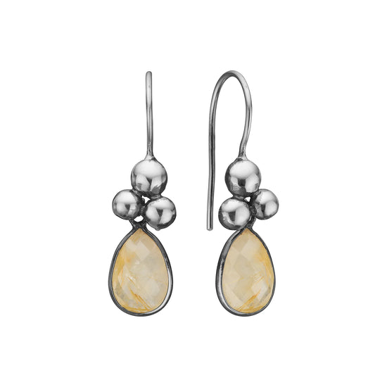 Rose Buds Drop Rutile Quartz 35mm ørehænger Birdie