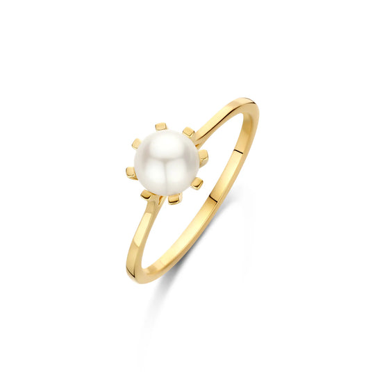 EMILY ring PEARL forgyldt sølv Spirit icons