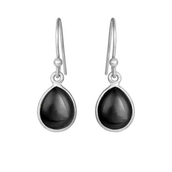 Sølv Ørehænger med black agate SFB