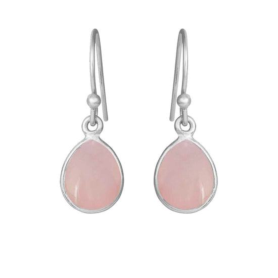 Sølv Ørehænger m.light pink crystal SFB