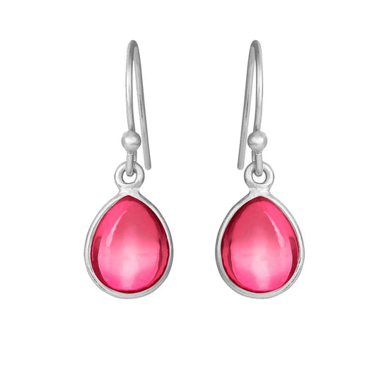Ørehænger sølv pink crystal SFB