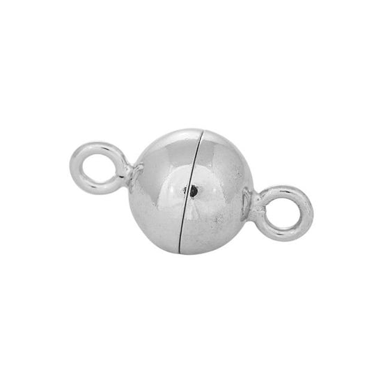 Rh. Sølv magnet perlelås 8mm blank
