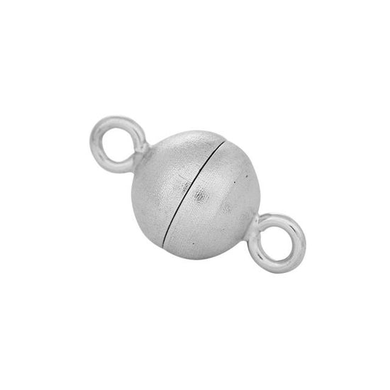 Rh. Sølv magnet perlelås 8mm mat