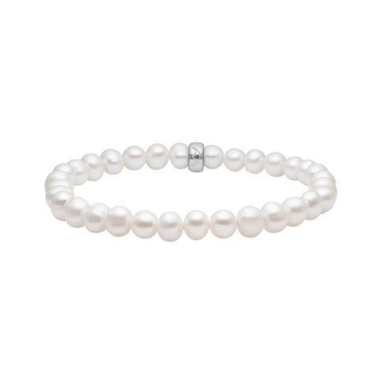 Ferskvandsperler m. sølv 19cm armbånd - HEINZENDORFF