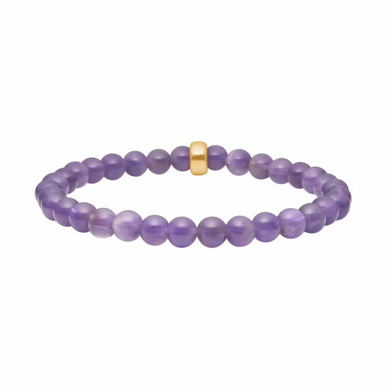 Amethyst 6mm armbånd 19cm lilla - HEINZENDORFF