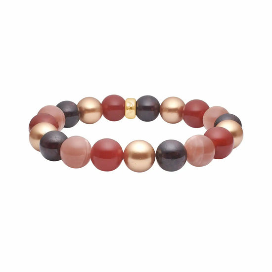 Sun stone, karneol, granat, MOP 12mm armbånd - HEINZENDORFF