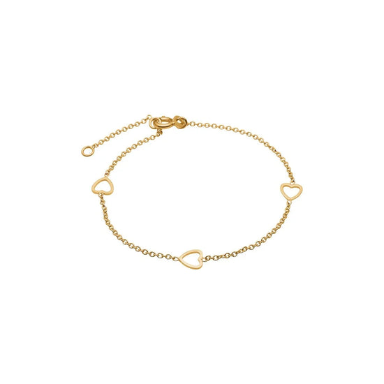 8kt. børne guldarmbånd m. hjerter Noa Kids Jewellery