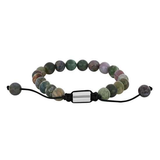 SON armbånd Indian agate stål 8mm 19-25cm