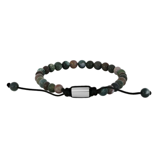 SON armbånd Indian agate stål 6mm 19-25cm