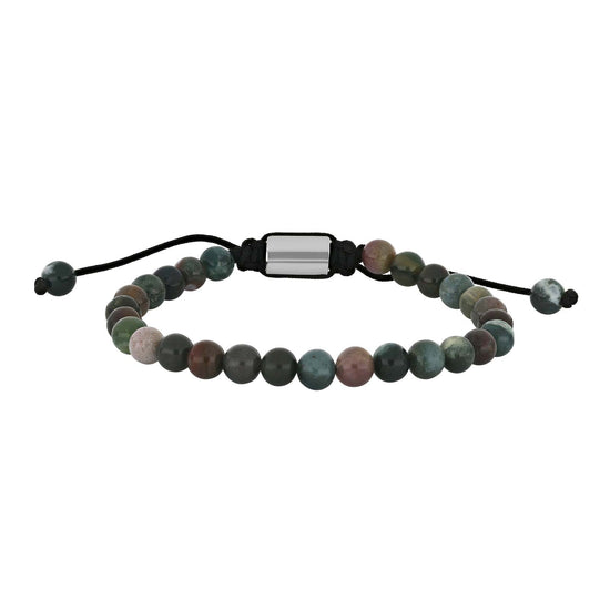 SON armbånd Indian agate stål 6mm 19-25cm