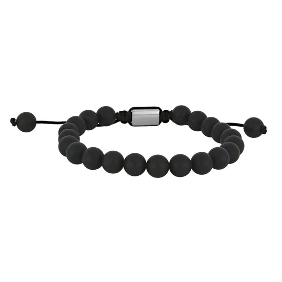 SON armbånd black agate 8mm 19-25cm
