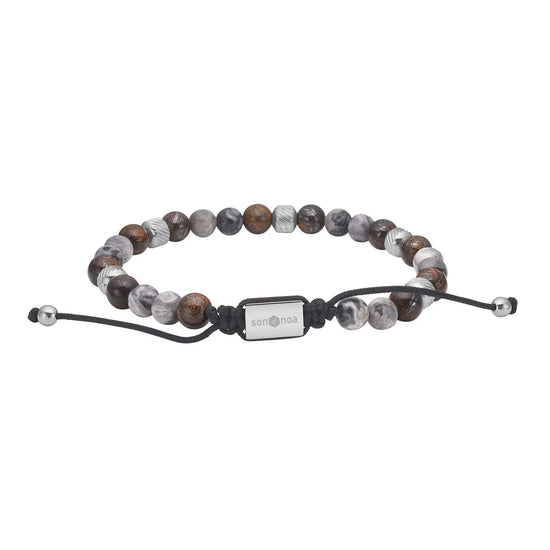 SON armbånd map stone/ilmenite bronzitite og stål Son of Noa