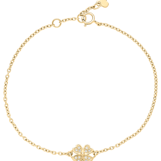 Fg. sølv Armbånd kløver 7,5mm med zirkonia 16-17-18cm Lund Copenhagen