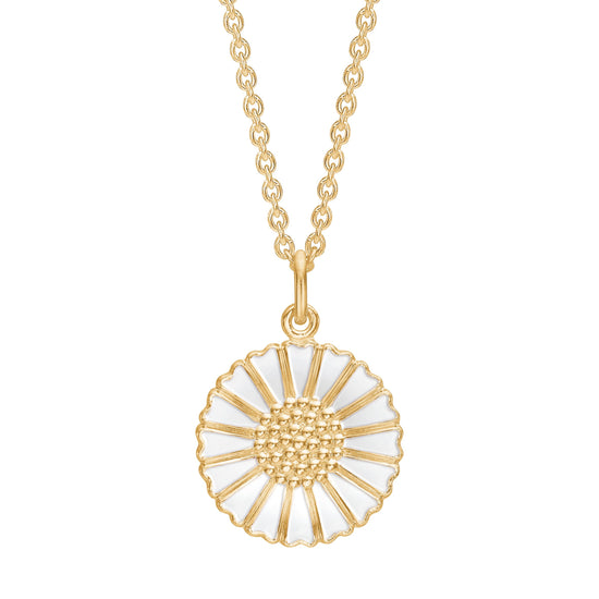 Marguerit collier 18mm forgyldt - Lund Copenhagen