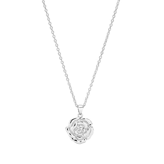Collier 45 cm sølv rose 15mm vedhæng Lund Copenhagen