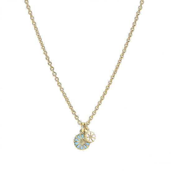 Marguerit collier 1x5mm 1x7,5mm forgyldt Lund