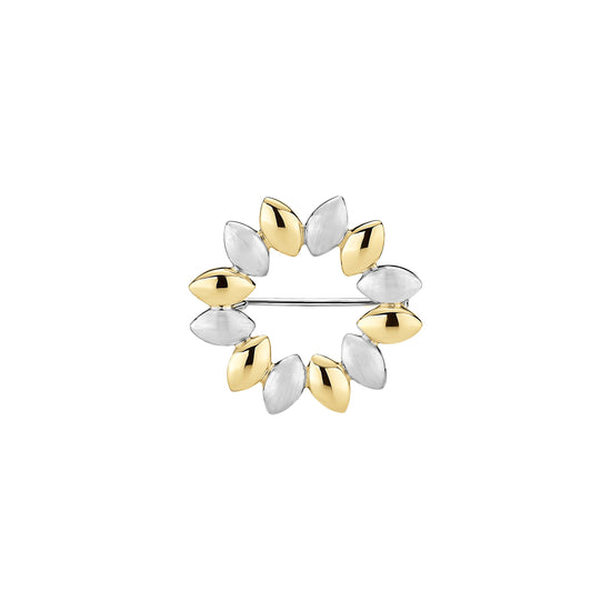 Broche blad forgyldt Lund