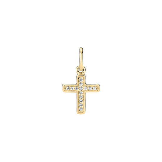 Fg. sølv Kors med zirkonia 11x10mm Lund Copenhagen
