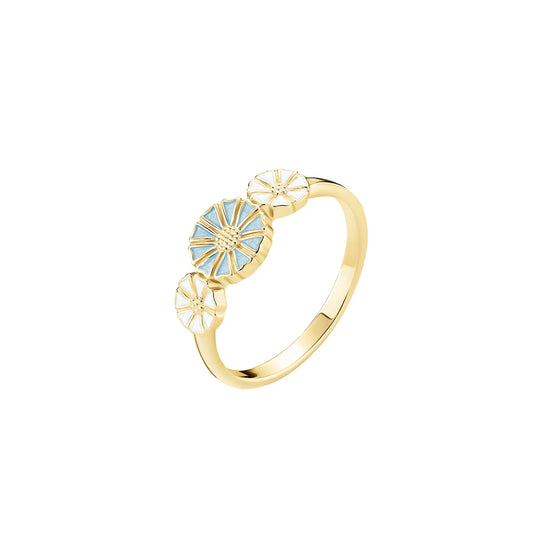 Marguerit ring forgyldt 7,5+2x5mm Lund
