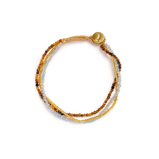AG - Armbånd Lulu Dua Mix Brown-Blue (06) - Ibu Jewels
