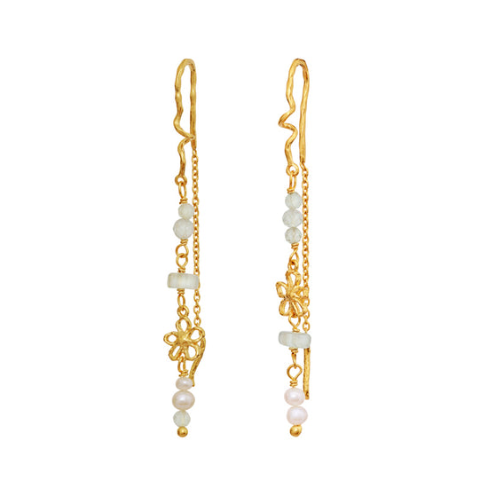 Alfrida øreringe forgyldt Maanesten