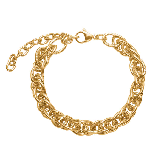 Armbånd i forgyldt stål Chunky 17+5cm Blicher Fuglsang