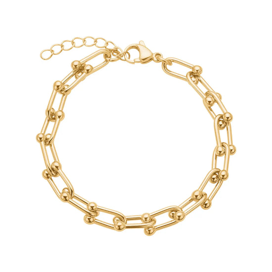 Armbånd i stål, belagt med 14 K guld Blicher Fuglsang