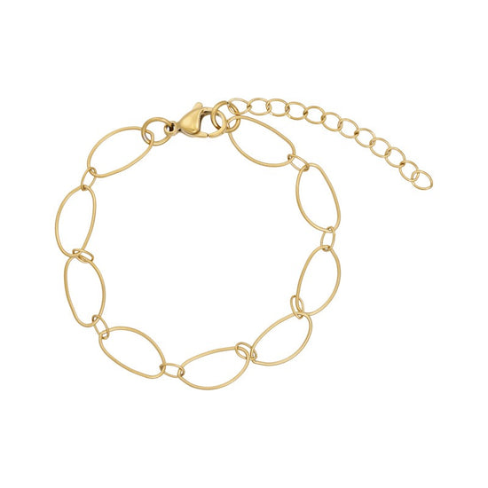 Armbånd i stål med fine ovale ringe Blicher Fuglsang