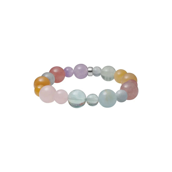Armbånd m. Prehnite, jade, sponge quartz, cherry quartz, aquamarin, fluorite, Rosaquartz, fire quartz, ametyst HEINZENDORFF