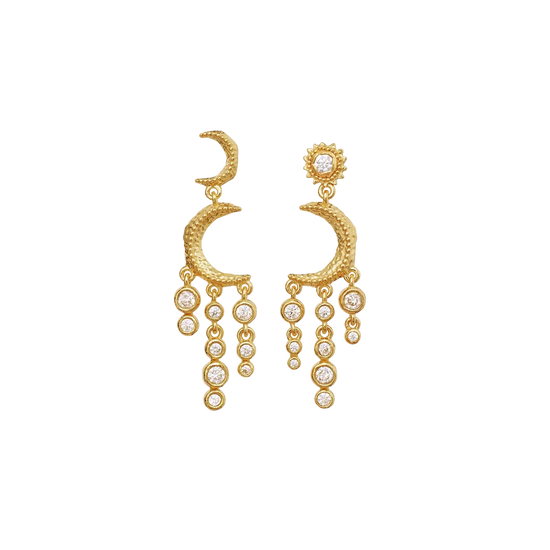 Astrea Twinkle Øreringe Forgyldt - Maanesten